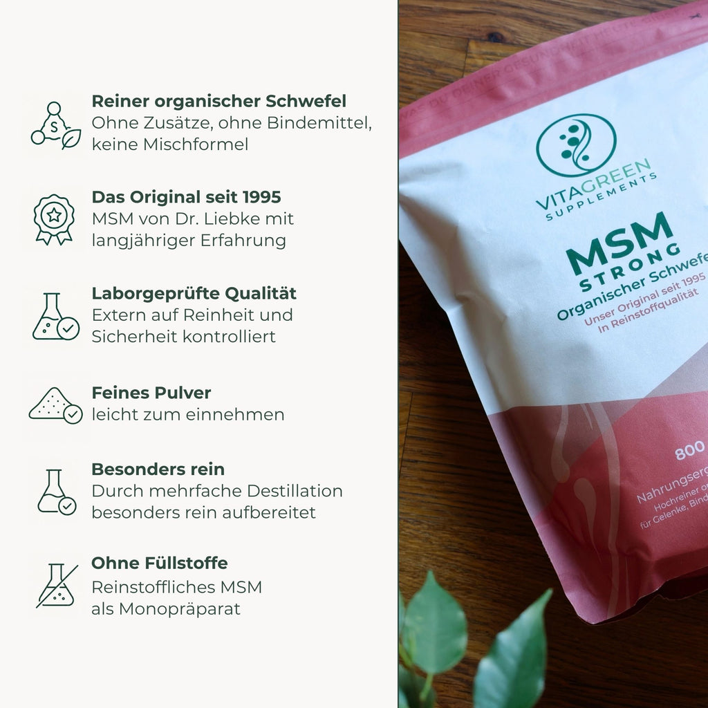 MSM STRONG organischer Schwefel – Produktvorteile im Überblick