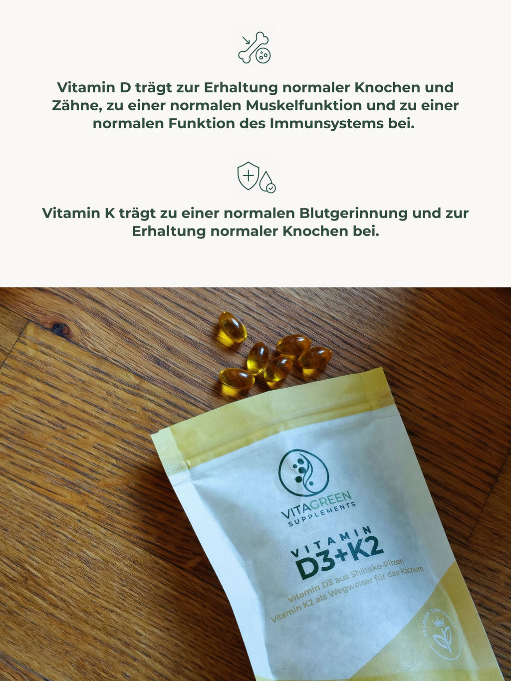 Vitamin D und Vitamin K – was sie zu Knochen, Muskeln, Immunsystem und Blutgerinnung beitragen