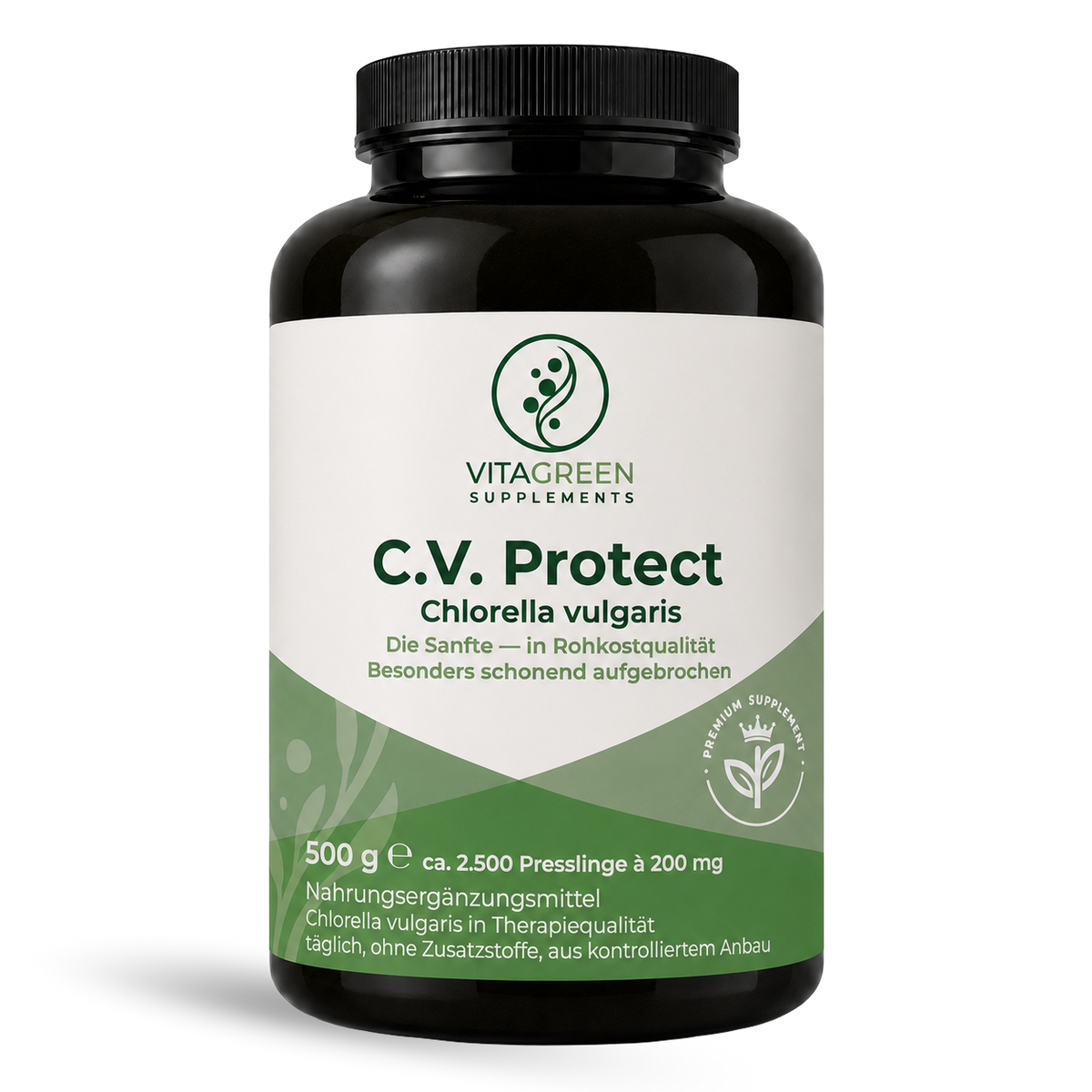Chlorella VULGARIS (C.V.Protect) — Produktabbildung — KI-erzeugtes Bild