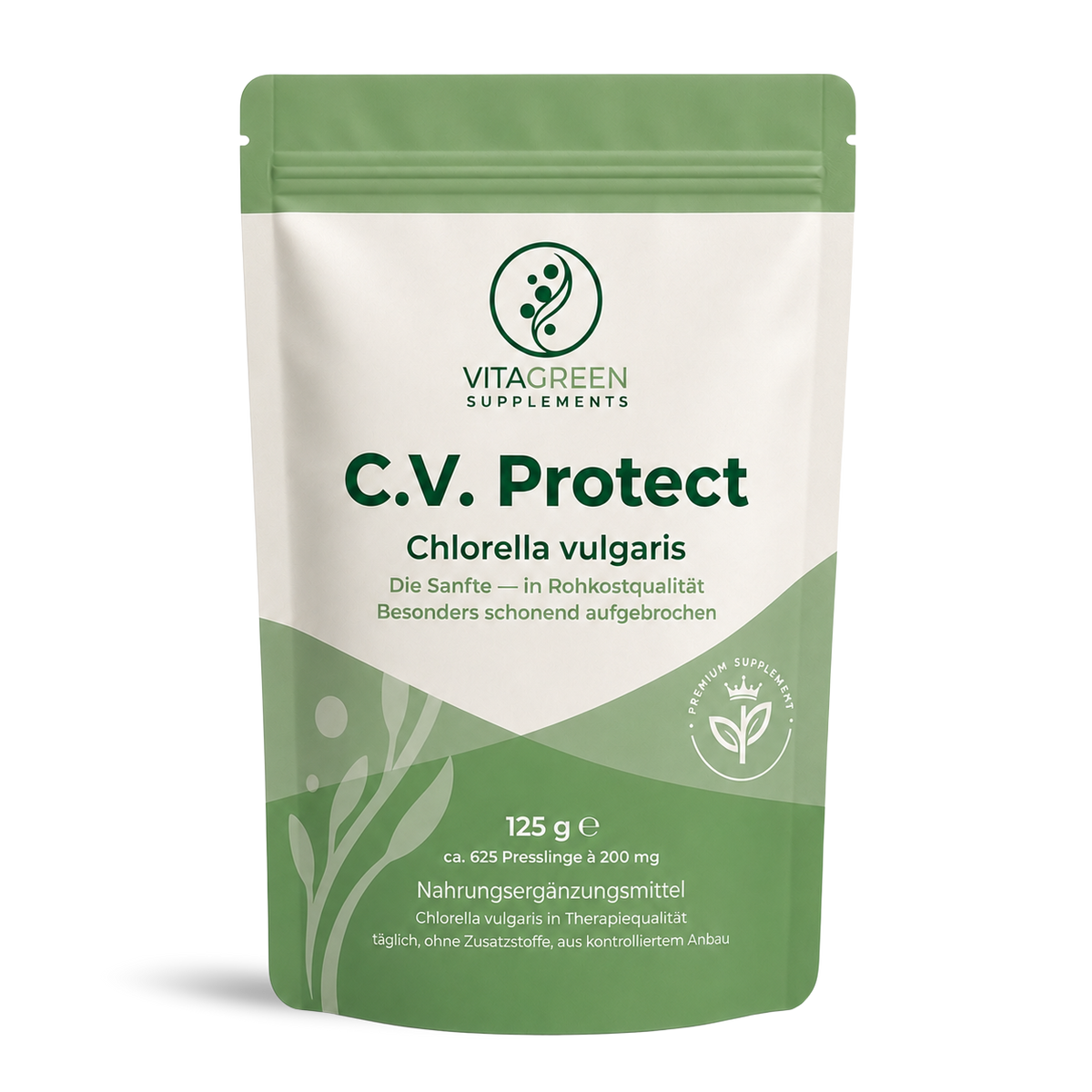 Chlorella VULGARIS (C.V.Protect) — Produktabbildung — KI-erzeugtes Bild