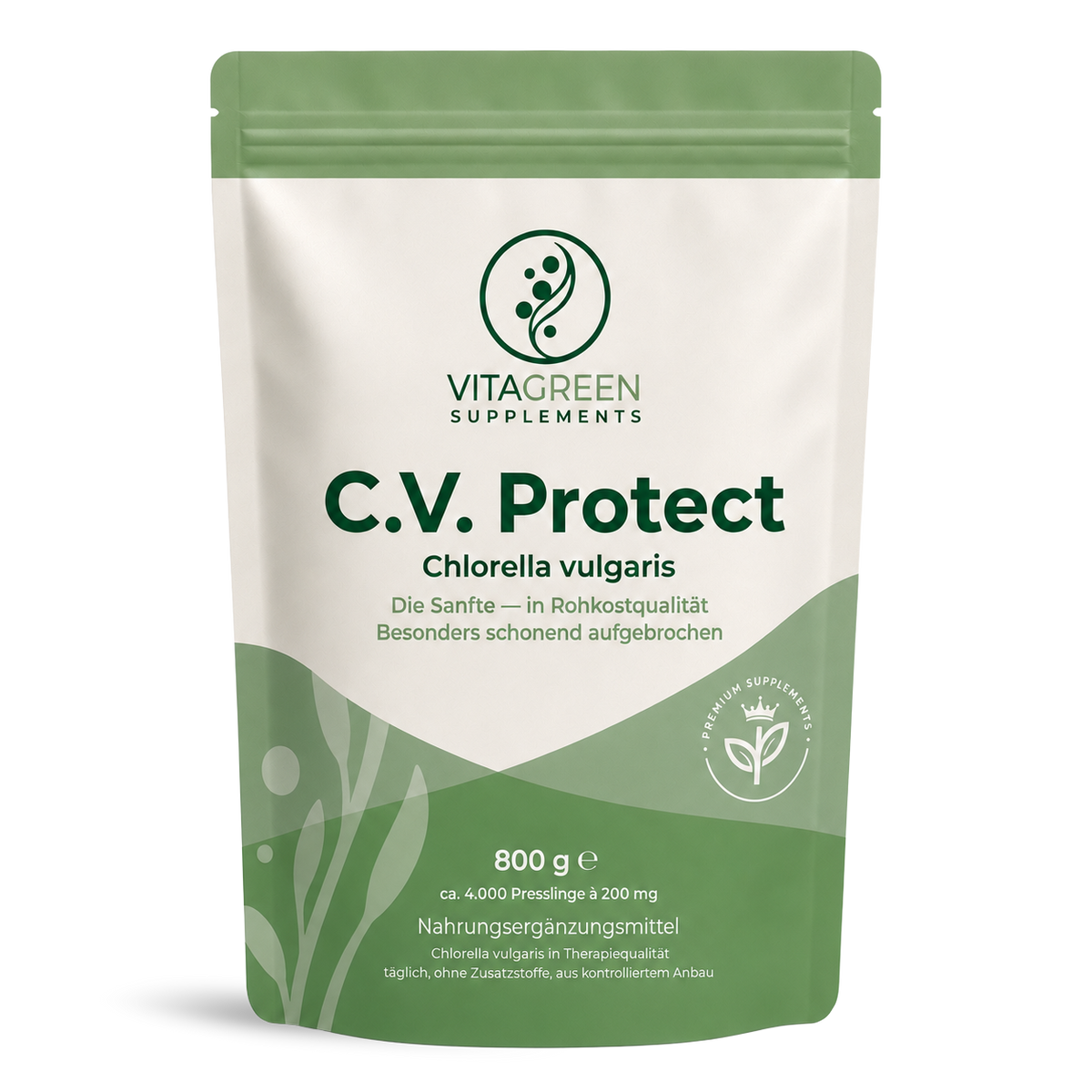 Chlorella VULGARIS (C.V.Protect) — Produktabbildung — KI-erzeugtes Bild