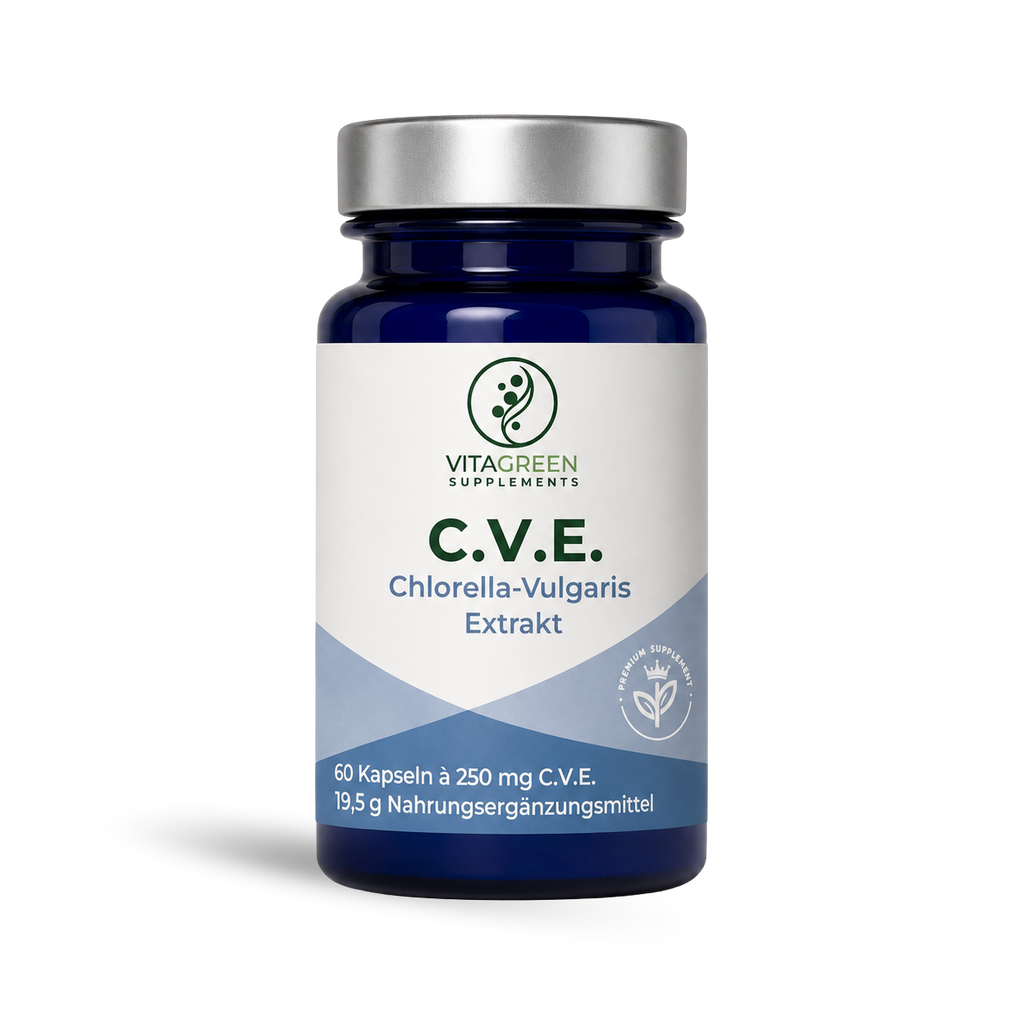 C.V.E. Extrakt aus Chlorella Vulgaris — Produktabbildung — KI-erzeugtes Bild