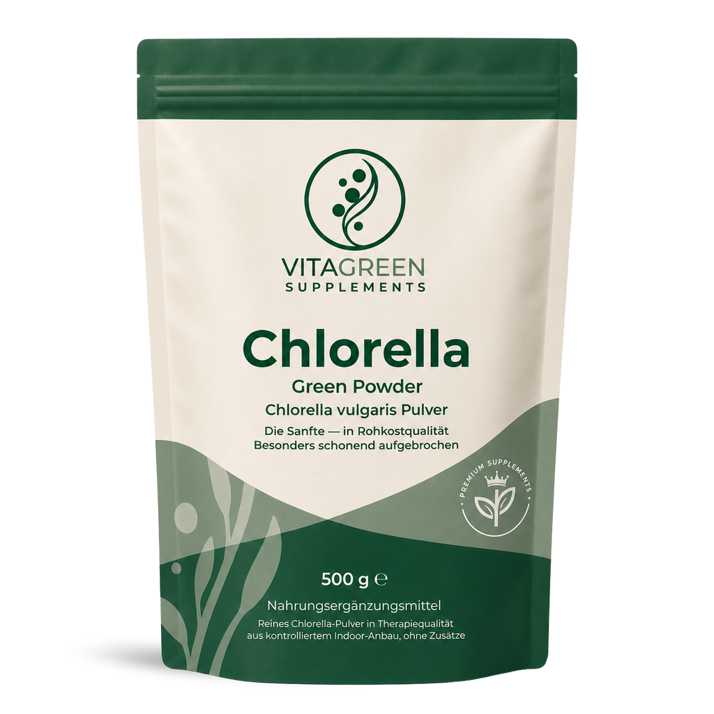 Chlorella Green POWDER — Produktabbildung — KI-erzeugtes Bild