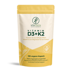 Vitamin D3 + Vitamin K2 — Produktabbildung — KI-erzeugtes Bild