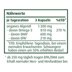 Naehrwerttabelle omVega-3 STRONG Algenoel